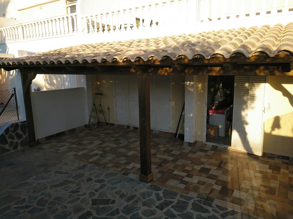 pergola de madera